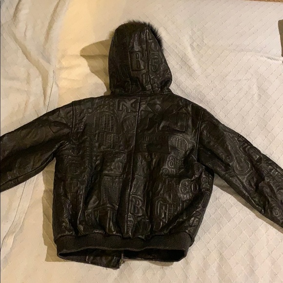 Vintage NY Inspired Leather Bomber Jacket - Picture 2 of 6